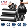 5 Rolls Overall 50 Count Black Garbage Bags Disposable Trash Bags Trash Can Liners Unscented Leak Resistant for Camping Toilet Home Office