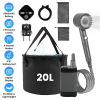 Portable Shower for Camping Include IPX7 Waterproof 6000mAh Rechargeable Shower Pump Filtered Shower Head 5.3Gallon Foldable Bucket For Hiking Beach T