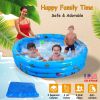 51x13” Inflatable Swimming Pool Blow Up Family Pool For 3 Kids Foldable Swim Ball Pool Center w/ 4 Valves Bottom Water Drain Plug For Indoor Backyard