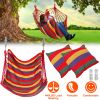 hamm440LBS Hammock Hanging Chair Canvas Porch Patio Swing Seat Portable Camping Rope Seat w/ 2Pillows
