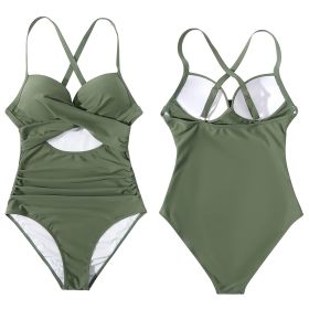 Women’s One Piece Swimsuit Beachwear Swimwear Tummy Control Cutout High Waist Bathing Suit Wrap