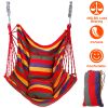 hamm440LBS Hammock Hanging Chair Canvas Porch Patio Swing Seat Portable Camping Rope Seat w/ 2Pillows