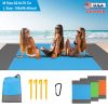 82.6x78.7in Sand Proof Picnic Blanket Water Resistant Foldable Camping Beach Mat w/ 4 Anchors 1 Carry Bag For 2-3 People
