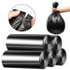 5 Rolls Overall 50 Count Black Garbage Bags Disposable Trash Bags Trash Can Liners Unscented Leak Resistant for Camping Toilet Home Office