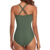 Women’s One Piece Swimsuit Beachwear Swimwear Tummy Control Cutout High Waist Bathing Suit Wrap