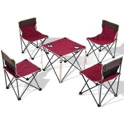 Outdoor Camp Portable Folding Table Chairs Set w/ Carrying Bag