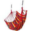 hamm440LBS Hammock Hanging Chair Canvas Porch Patio Swing Seat Portable Camping Rope Seat w/ 2Pillows