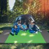 108x96.46in Sand Proof Picnic Blanket Water Resistant Foldable Camping Beach Mat w/ 4 Anchors 1 Carry Bag For 4-6 People