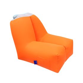 Inflatable Lounger Air Sofa Chair Couch w/ Portable Organizing Bag Waterproof Anti-Leaking for Backyard Lakeside Beach Traveling Camping Picnics (Option: InflatableAirSeatMediumOrange)