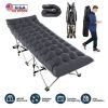 Folding Camping Cot Portable Sleeping Camping Bed Collapsible Travel Camp Cots Guest Bed Cot with 2-Sided Soft Pad 440LBS Max Load