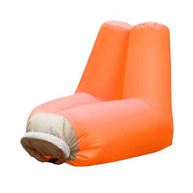 Inflatable Lounger Air Sofa Chair Couch w/ Portable Organizing Bag Waterproof Anti-Leaking for Backyard Lakeside Beach Traveling Camping Picnics (Option: InflatableAirSeatSmallOrange)