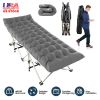 Folding Camping Cot Portable Sleeping Camping Bed Collapsible Travel Camp Cots Guest Bed Cot with 2-Sided Soft Pad 440LBS Max Load