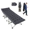 Folding Camping Cot Portable Sleeping Camping Bed Collapsible Travel Camp Cots Guest Bed Cot with 2-Sided Soft Pad 440LBS Max Load