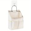 1pc Hanging Storage Bag, Wall Hanging Organiser Basket With Bathroom Pocket, Bedroom, Kitchen, Dormitory Dormitory, Essentials
