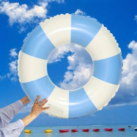 Adult's Cartoon Print Swimming Ring; Thickened Sequin Swimming Floats For Pool Beach Sea Summer (Color: Blue Stripe)