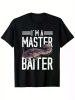 I Am a Master Lure" Ayu Fisherman T-Shirt - 100% Cotton,Round Neck, Black, Size S-XXXL, Four Seasons Casual Wear, Unique Ayu Design