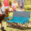 Oversized Camping Chair Folding Loveseat Camping Couch with Cup Holders & Thick Padding