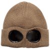 Unisex Knit Beanie Hat with Goggle Chunky Winter Warm Hat Skull Cap 4 Colors