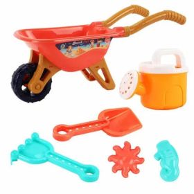 Large Beach Toy Stroller 6-Piece Set Children's Toy Car (Color: Red)
