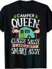 Funny Smart Classy Sassy Camping RV T-Shirt - 220g Camper Queen - Women Girls
